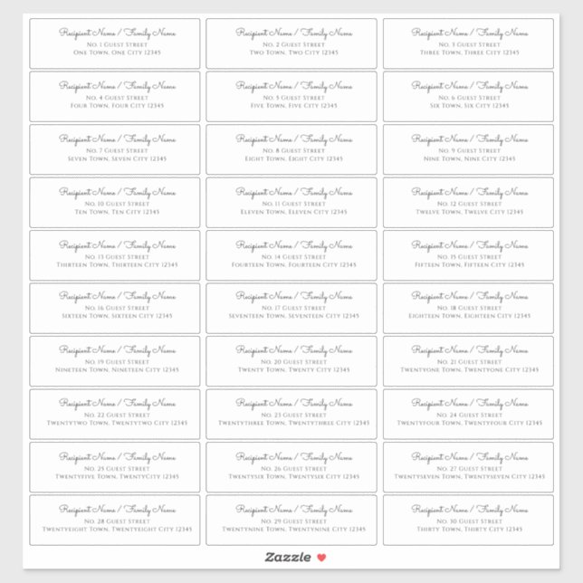 Moving Announcement Contact List Address Labels (Sheet)