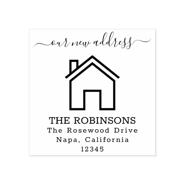 Moving Announcement Custom Text Rubber Stamp (Imprint)