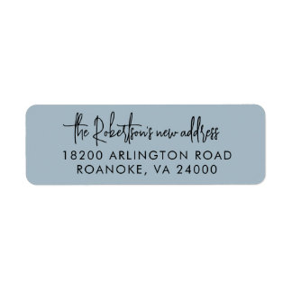 Moving Announcement Dusty Blue Return Address Return Address Label