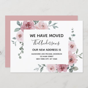 Moving Announcement Dusty Pink Floral