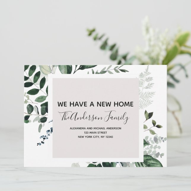 Moving Announcement Eucalyptus Greenery  (Standing Front)