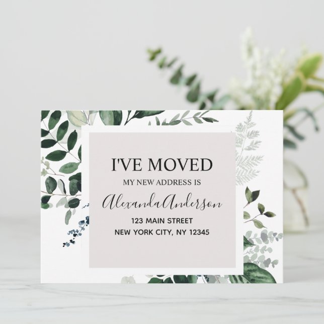 Moving Announcement Eucalyptus Greenery  (Standing Front)