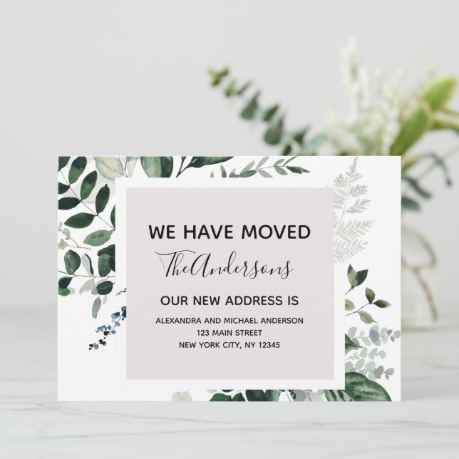 Moving Announcement Eucalyptus Greenery  (Standing Front)