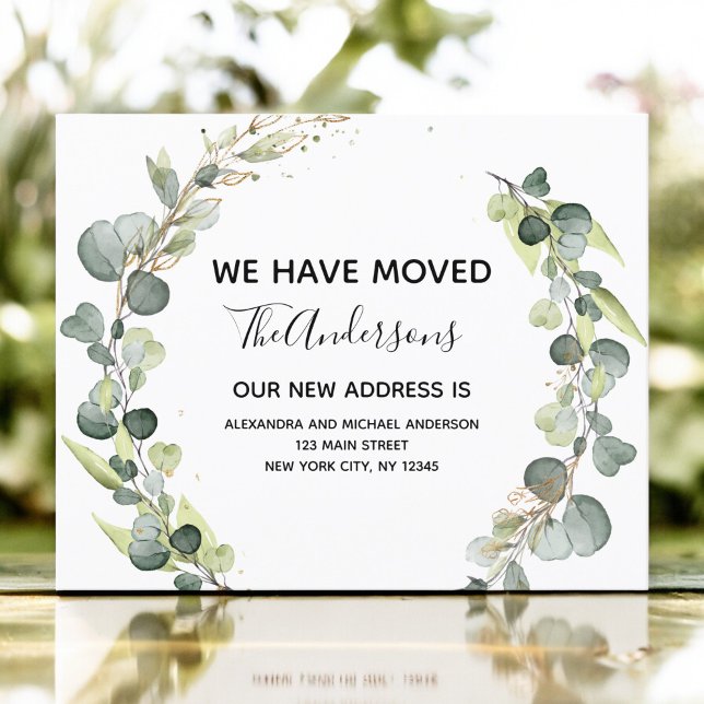 Moving Announcement Eucalyptus Greenery Watercolor (Creator Uploaded)