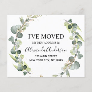 Moving Announcement Eucalyptus Greenery Watercolor Flyer