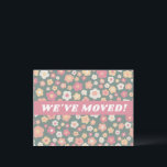 MOVING ANNOUNCEMENT Floral Daisies Pattern CUSTOM  Postcard<br><div class="desc">Add your own text to the front and back,  or change the colours. Take a look at my shop for more! Let me know if you'd like something custom!</div>