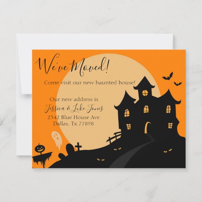Moving Announcement Haunted House Halloween (Front)