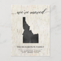 Moving announcement, Idaho state rustic