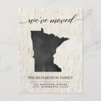 Moving announcement, Minnesota state rustic