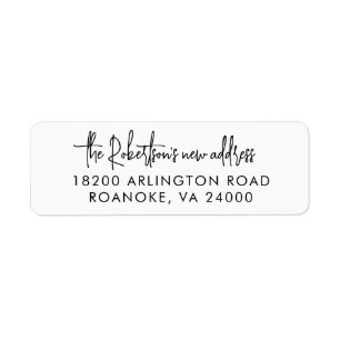 Moving Announcement Modern Script Return Address Return Address Label