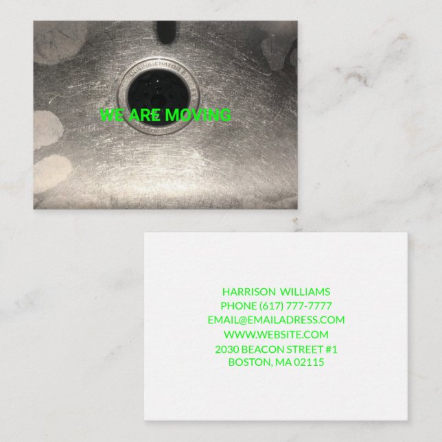 Moving announcement neon custom photo address  (Front/Back)