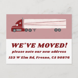MOVING ANNOUNCEMENT NEW ADDRESS Cute Truck Fun Postcard