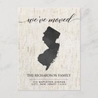 Moving announcement, New Jersey state rustic