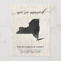 Moving announcement, New York state rustic