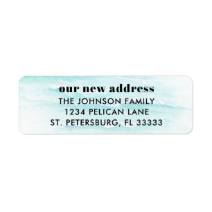 Moving Announcement Ocean Waves Return Address Return Address Label