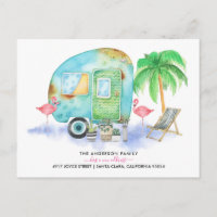 Moving Announcement Postcard | Watercolor Trailer