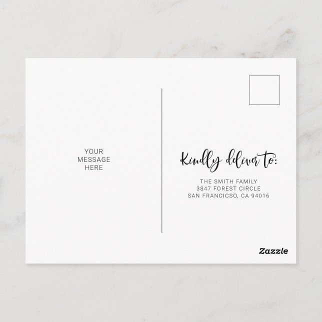 Moving Announcement Postcard With Greenery (Back)