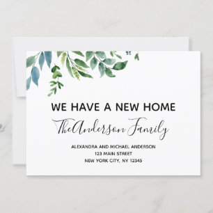 Moving Announcement Spring Greenery