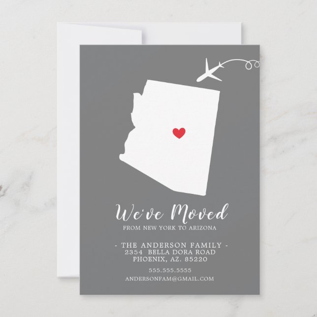 Moving Announcement | State ARIZONA (Front)