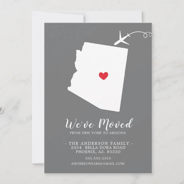 Moving Announcement | State ARIZONA (Front)