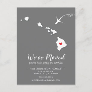 Moving Announcement State HAWAII  Post Card