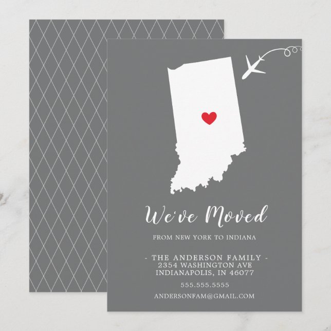 Moving Announcement | State INDIANA (Front/Back)