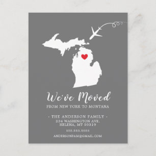 Moving Announcement State MONTANA Post Card