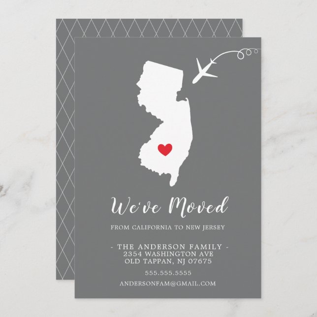 Moving Announcement | State NEW JERSEY (Front/Back)