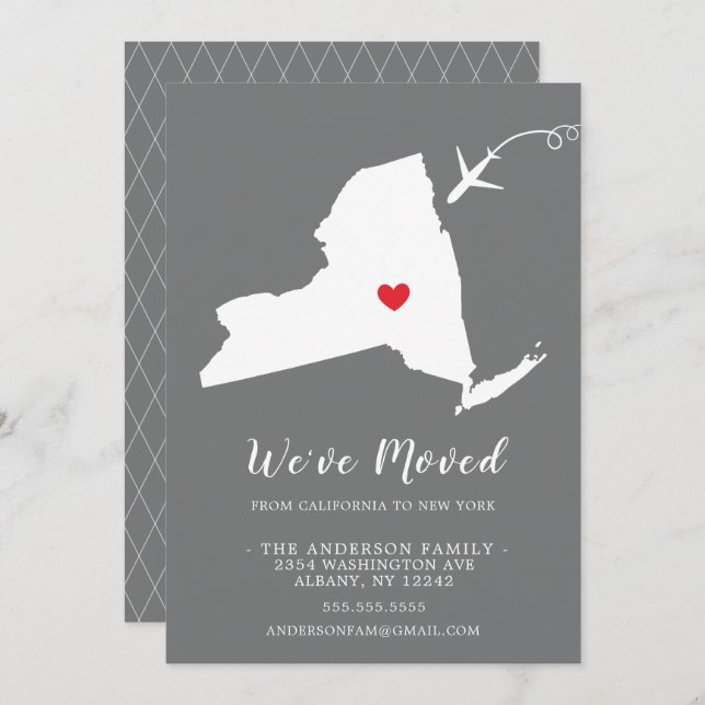 Moving Announcement | State NEW YORK (Front/Back)