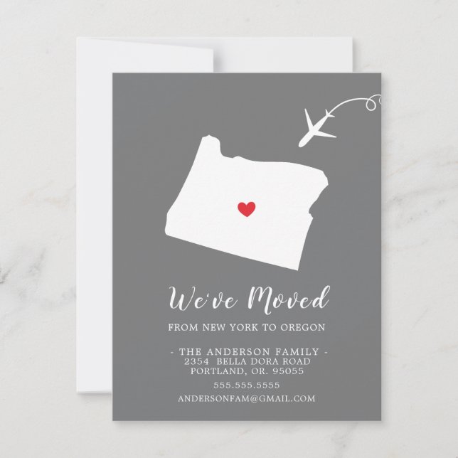 Moving Announcement | State OREGON (Front)