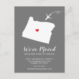 Moving Announcement State OREGON Post Card