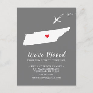 Moving Announcement State TENNESSEE Post Card