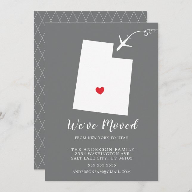 Moving Announcement | State UTAH (Front/Back)