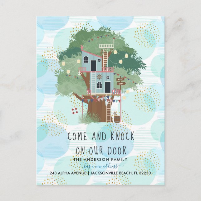 Moving Announcement | Treehouse Postcard (Front)