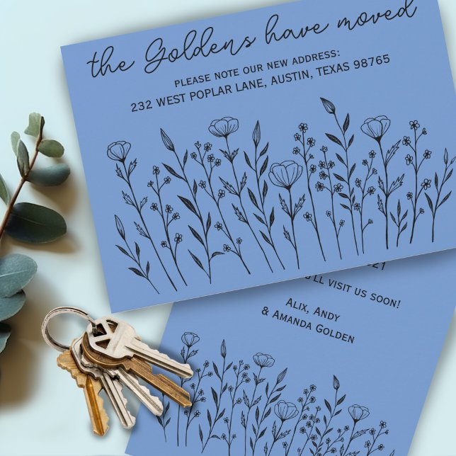 MOVING ANNOUNCEMENT Wildflowers Simple Custom (MOVING ANNOUNCEMENT Wildflowers Simple Custom
Card Address Change)