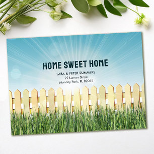 Moving Announcement with picket fence and flares