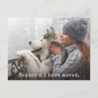 Moving Announcement with Your Pet Add Your Photo
