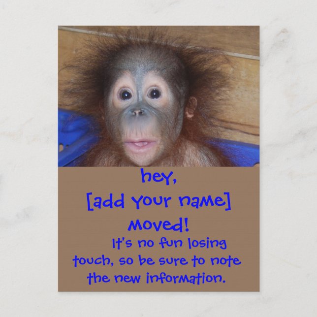 Moving Announcements Cute Face (Front)