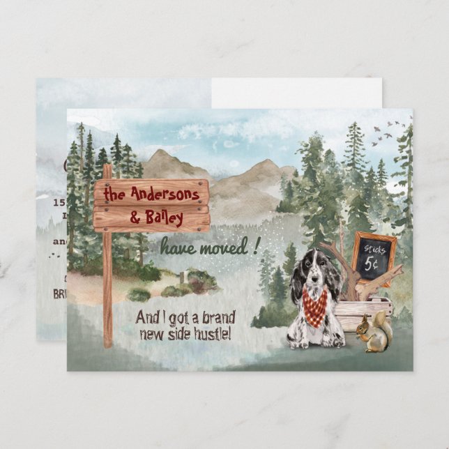Moving Black Cocker Spaniel New Address         Announcement Postcard (Front/Back)