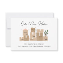 Moving Boxes New Address and Moving Announcement