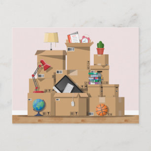 Moving Boxes New House Home Address Announcement P