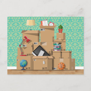 Moving Boxes New House Home Address Announcement Postcard