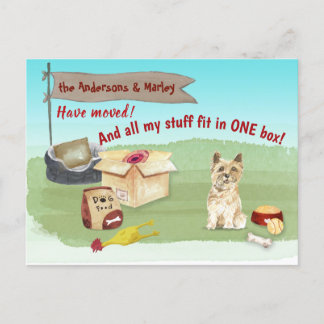 Moving Cairn Terrier Dog Toys  Our New Home     Postcard