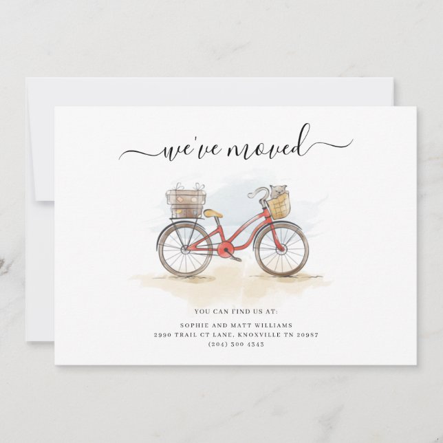 Moving Change of Address Chic Watercolor Moved Announcement (Front)