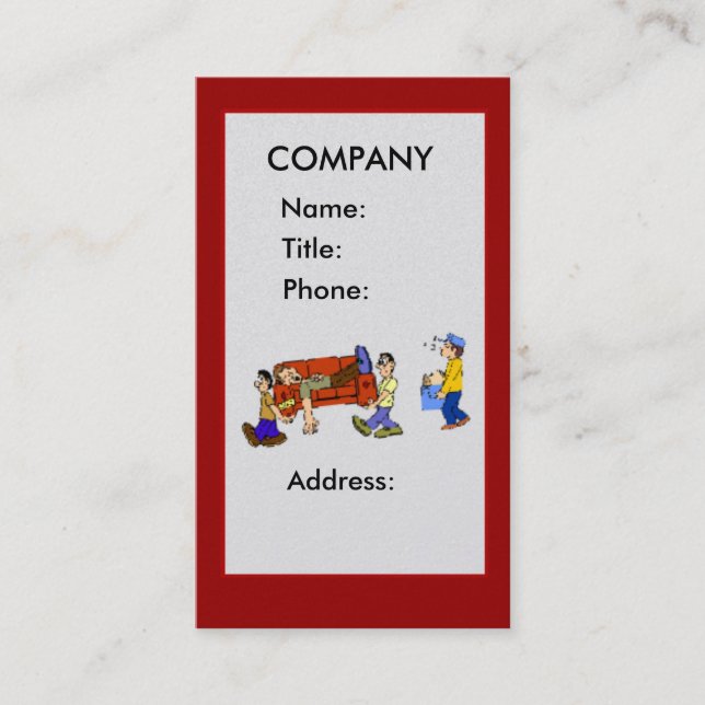 Moving Company Business Card (Front)