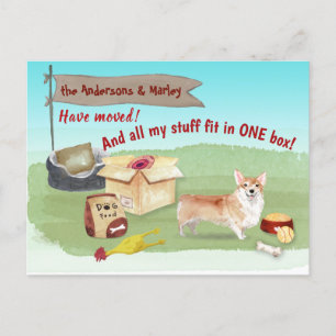Moving Corgi Dog Toys Our New Home   Postcard