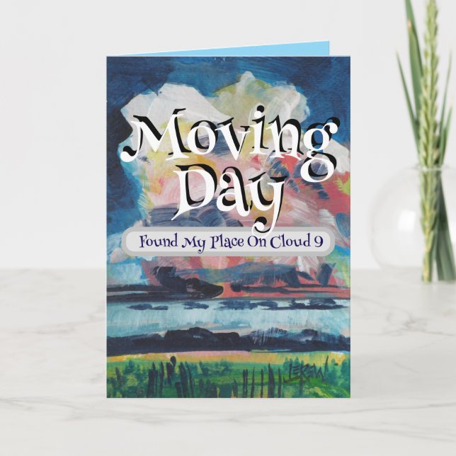 Moving Day Found My Place On Cloud 9 Annoucement Card (Front)