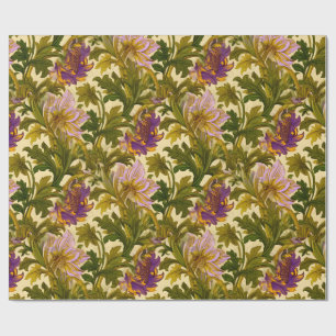 Moving Flowers Romantic Shade Wrapping Paper