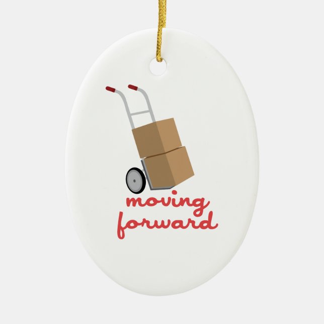 Moving Forward Ceramic Ornament (Front)