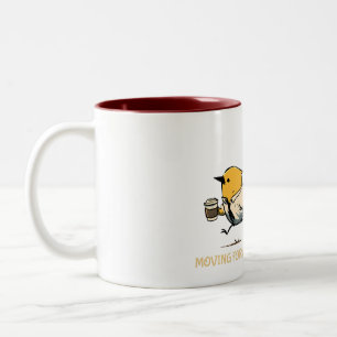 Moving Forward Out of Habit Bird Humour Two-Tone Coffee Mug